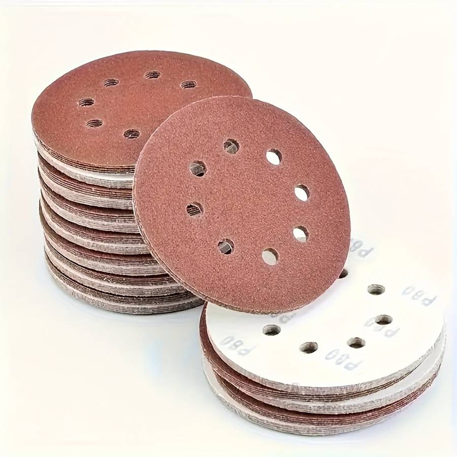 100 Sheets Of 5-Inch 8-Hole Sandpaper