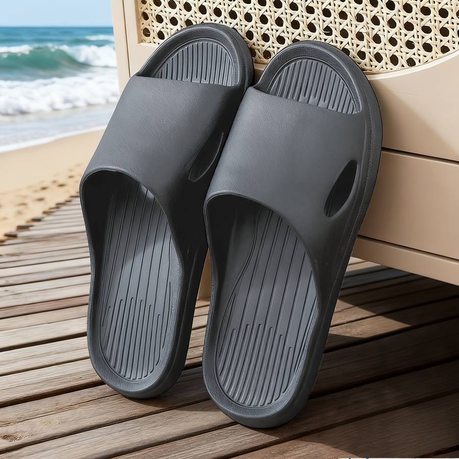 Men Slippers Summer Style Grey Size Uk 7.5 To 8