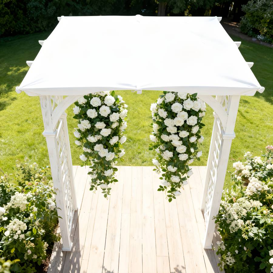 Simulated Flower Style 1Piece Set Of Highend Artificial Wallmounted White Rose Vine