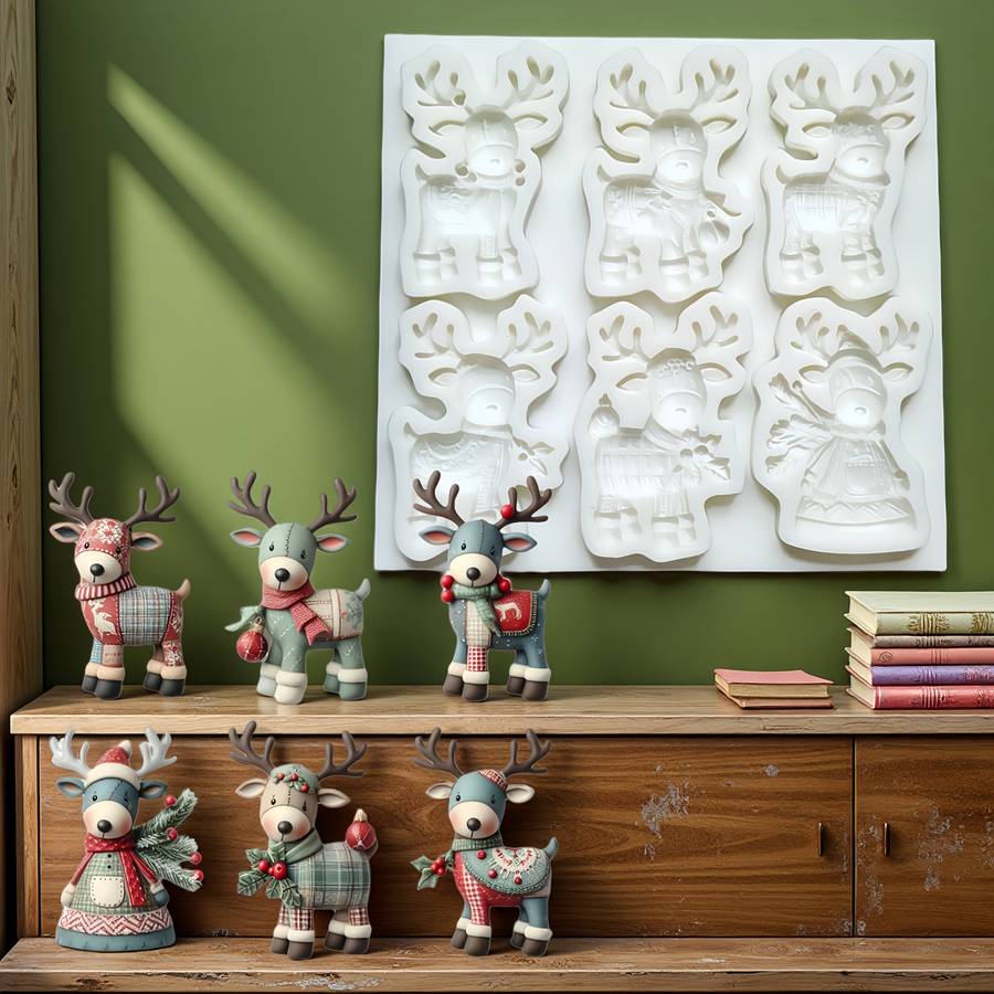Suitable For Baking Molds Style Six Headed Deer