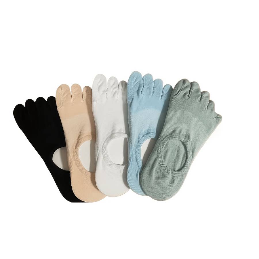 Women S Socks Color 5 Pairs Whiteblackgreenblueflesh Size Onesize