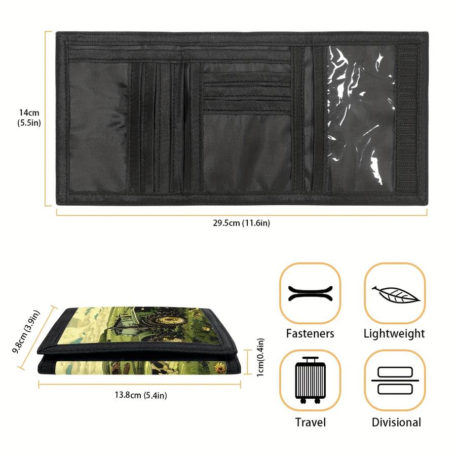 Casual Style Trifold Polyester Wallet