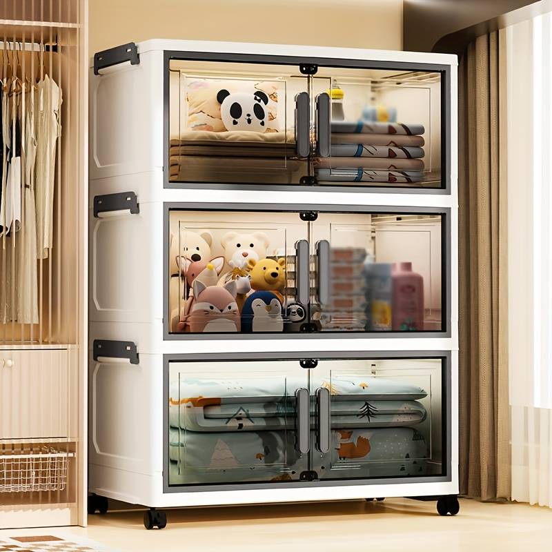 Storage And Organizationmodel 5 Layers   Width 38Cm 14.96In  Translucent Color   With Wheels  X  4