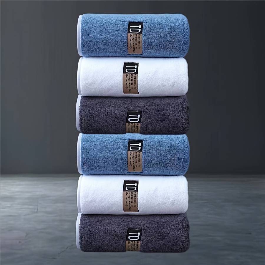 Towel Color Whitegreyblue Size6Pcs74X34Cm29.13X13.39Inch