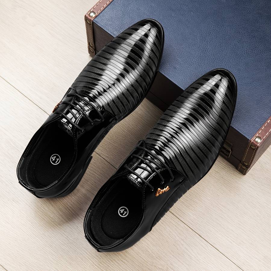 Mens Leather Shoes Color Black 2 Sizeuk 4.5