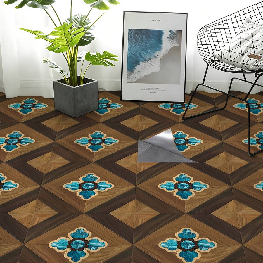 Self Adhesive Floor Stickers 40Cm*120Cm Wood Grain