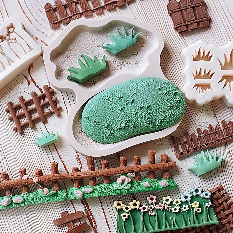 Suitable For Baking Molds Model Small Flower Cluster Leaf Border Silicone Mold 2346