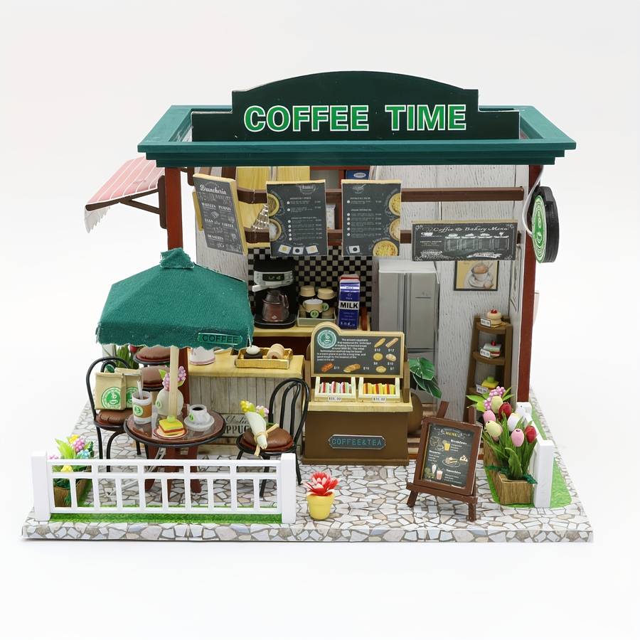 Building Toy Architectural Model Toy Set Items Time Cafe Shop