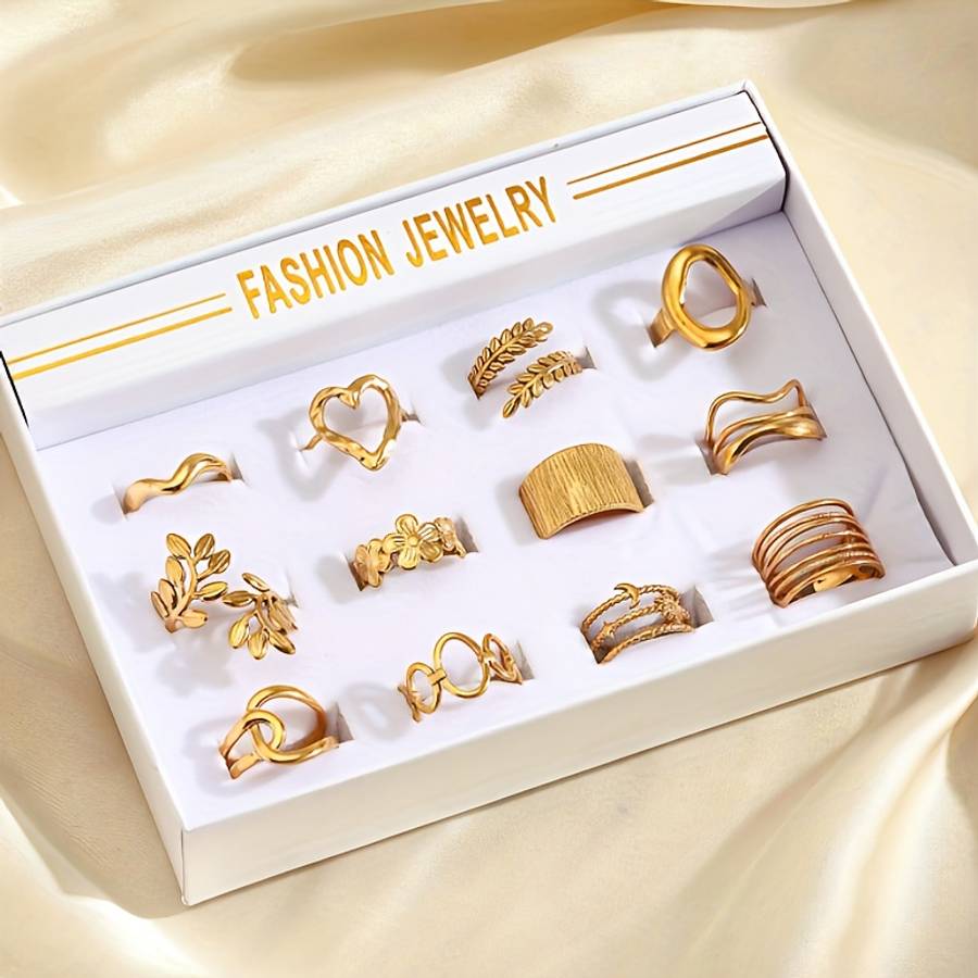 Luxury Heart Boho Style Finger Ring Quantity Random Rings