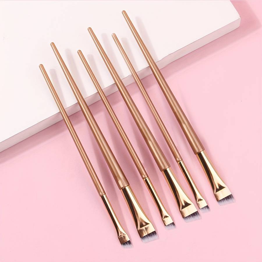 Makeup Brush Set Color 3 Large Golden Blades  3 Small Golden Blades