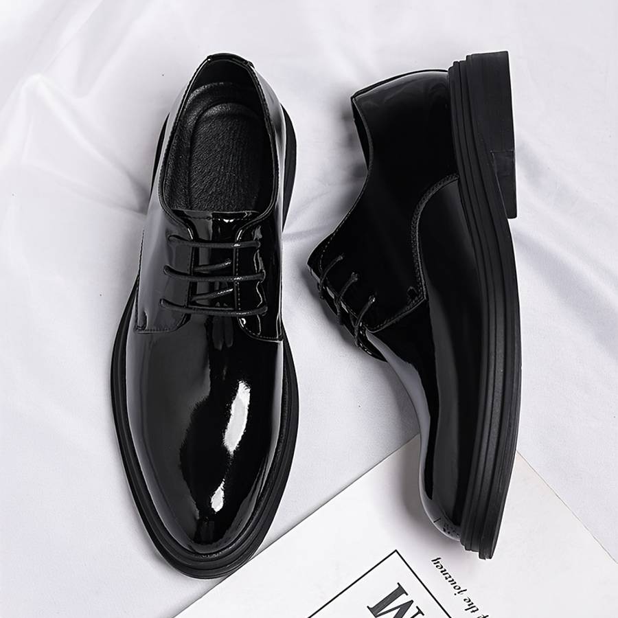 Mens Leather Shoes Color Black Sizeuk 5