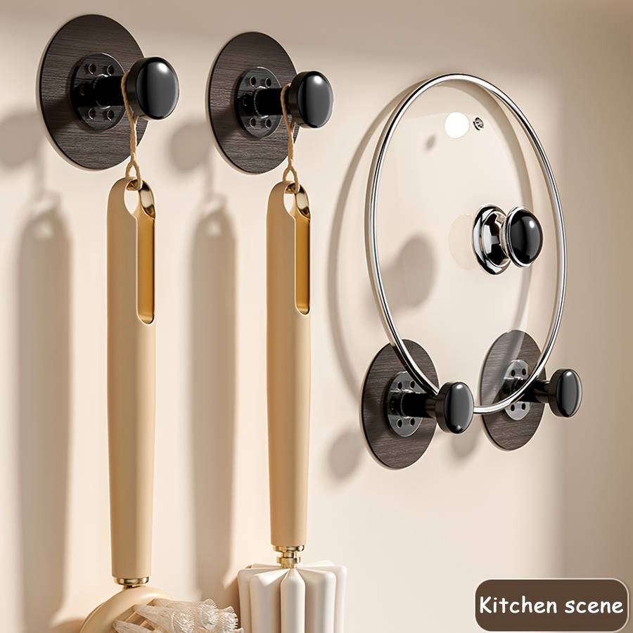 Amoichic Adhesive Hooks Towel Hooks For Tiles And Smooth color Walnut