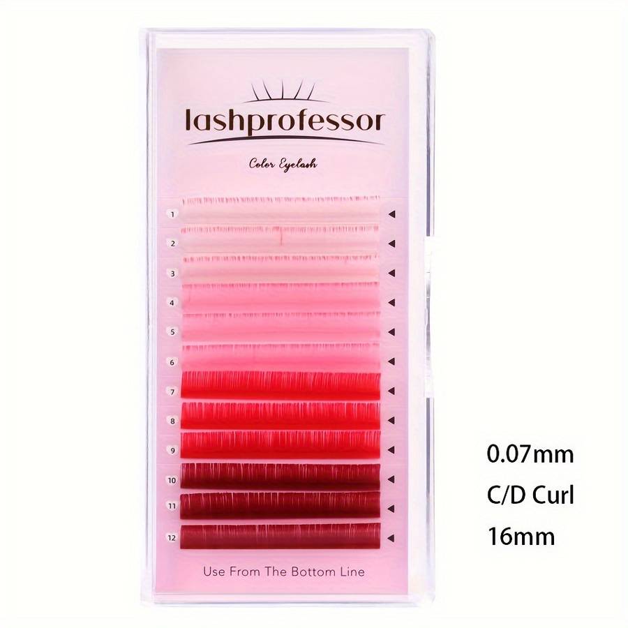 Premium Natural Volume False Eyelashes Color Red Series Style C 16mm