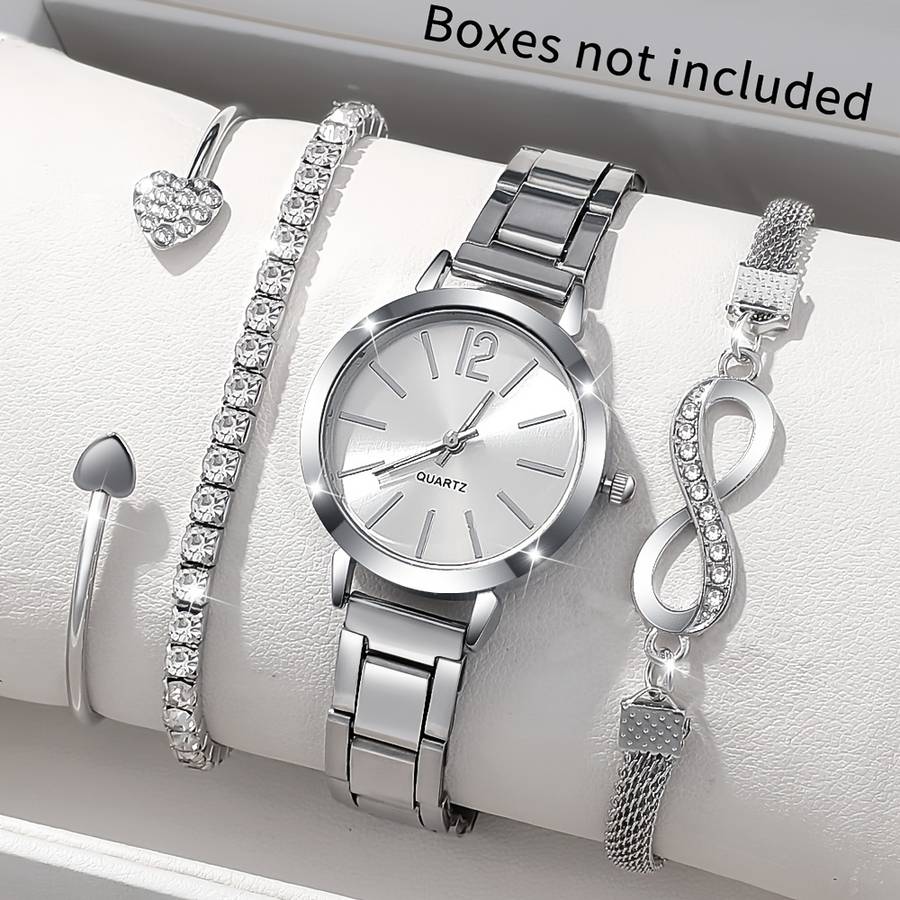 Deluxe Able Silvery Watch Or Women Able Quartz Silvery Bracelet Rg1Pc