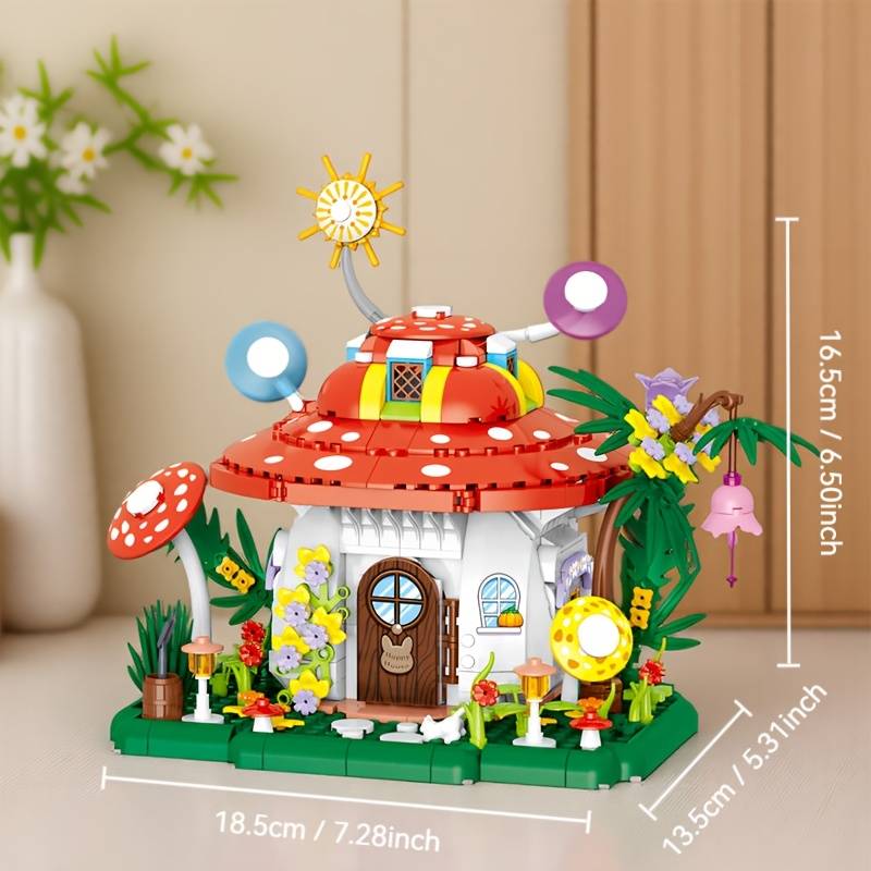 Building Toy Architectural Model Toy Set Model Fantasy World Mushroom Boat