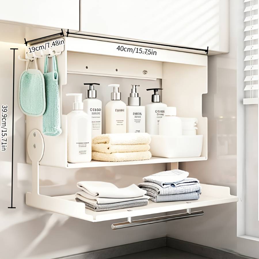 Bathroom Storage Rack Model Basic Model  Gun Gray  Face Width 40Cm15.75