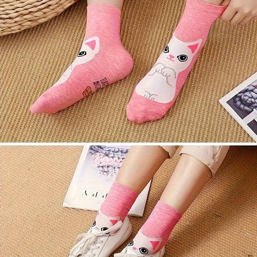 5 Pairs Mixed Color One Size High Elastic Socks