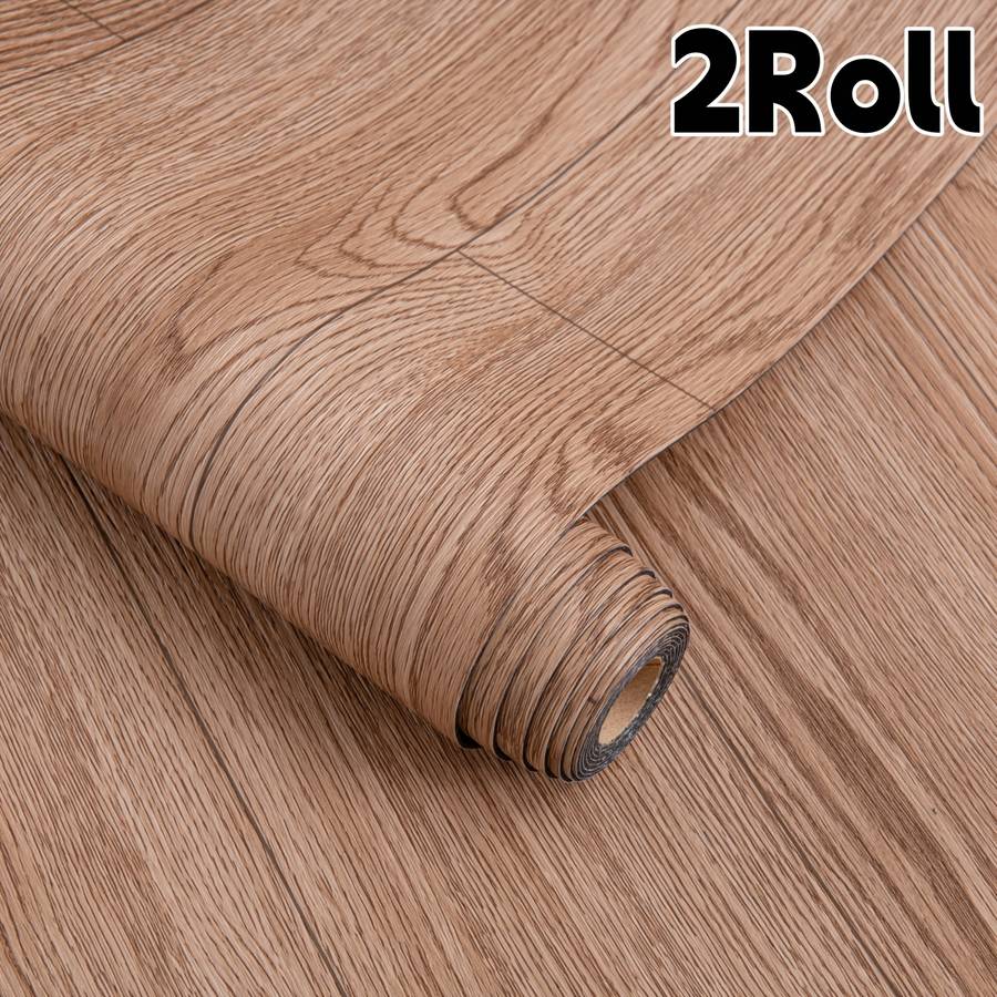 Self Adhesive Floor Stickers Warm Yellow Oak Wood 2Roll