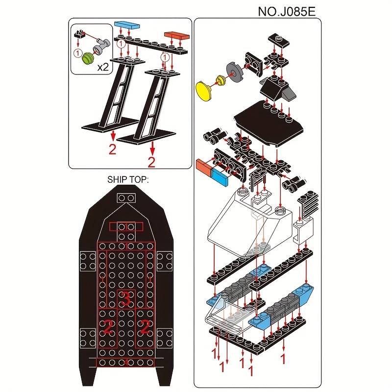 3D Jigsaw Puzzle Model Ship Color J085E Sea Search Boat 78Pcs