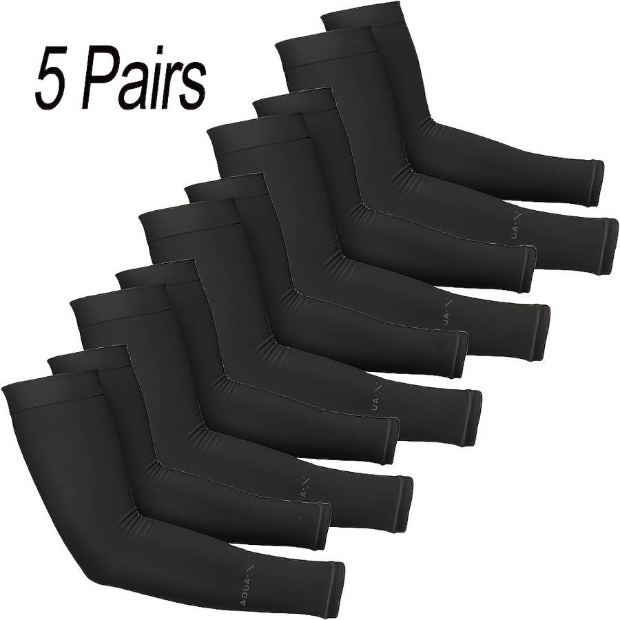Sunscreen Sleeves Color 5 Pairs Of White