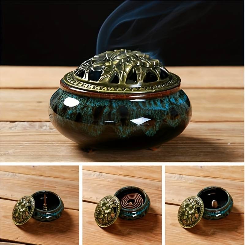 Incense Burner Model  Amber Yellow Kiln Transformation Yellow