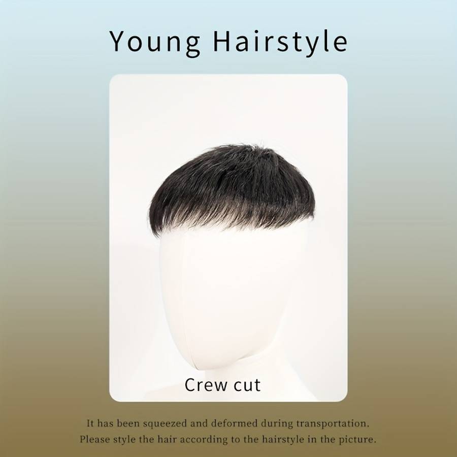 Black-16*18 Mens Wigs Hair Length 5.08Cm