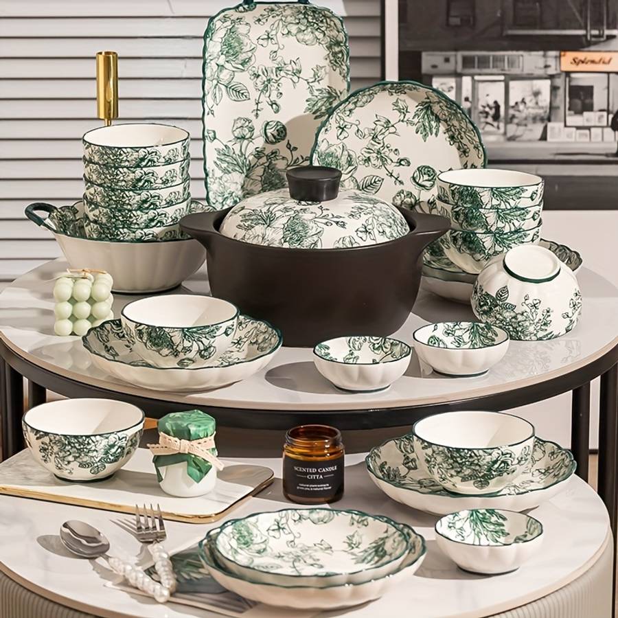 Bowl Color 6Pcs  2 Sauce Dishes  2 Bowls  2 Platters