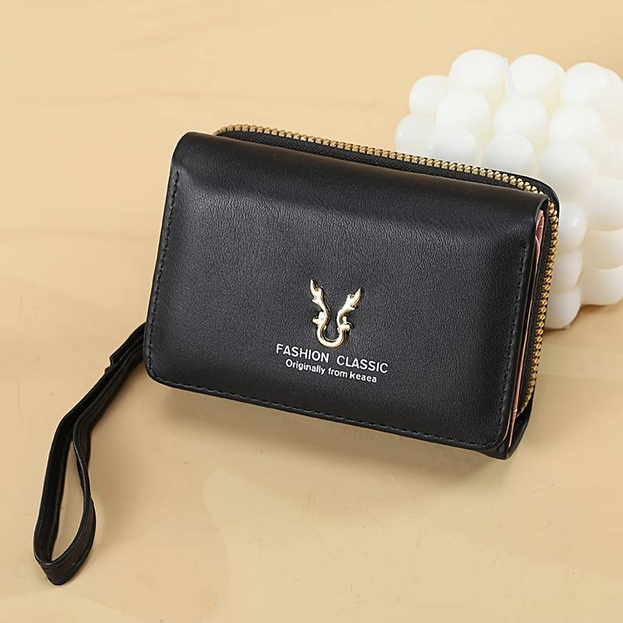 1pc Compact Women'S Wallet with a Short Zipper Featuring Three Folds And Ample Space Designed wit