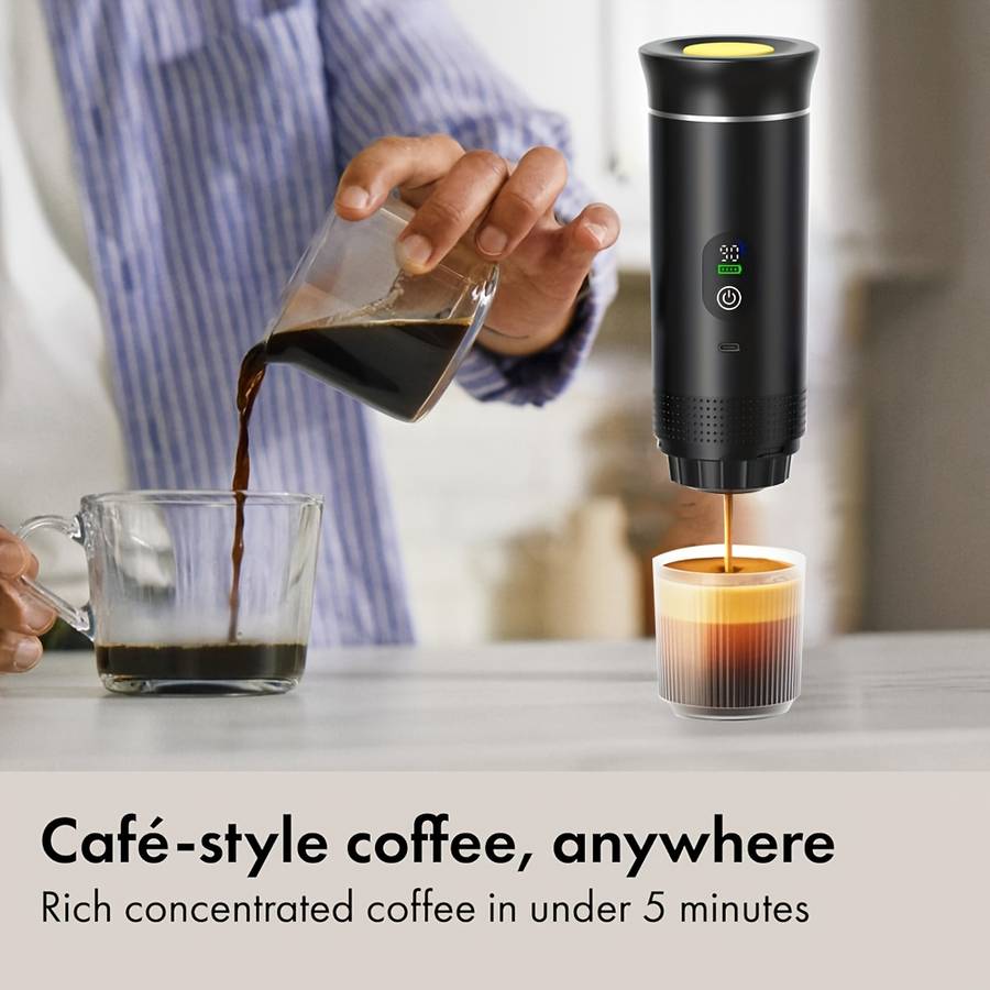 Upgrade Edition Portable Espresso Machine With Digital Display And Stand Type