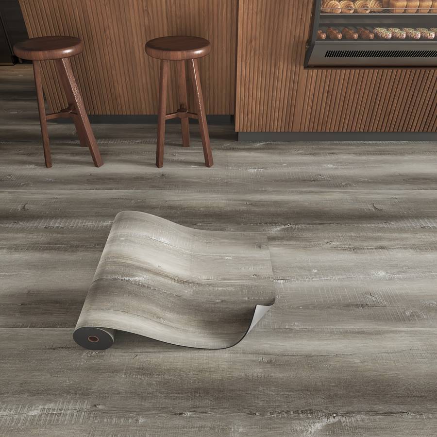 Self Adhesive Floor Stickers Dark Walnut Grain 2 Rolls Covers 2.4 Square Meters