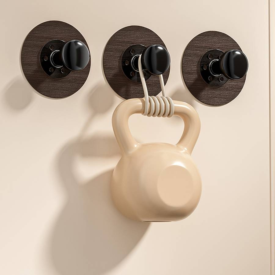 Amoichic Adhesive Hooks Towel Hooks For Tiles And Smooth color Walnut