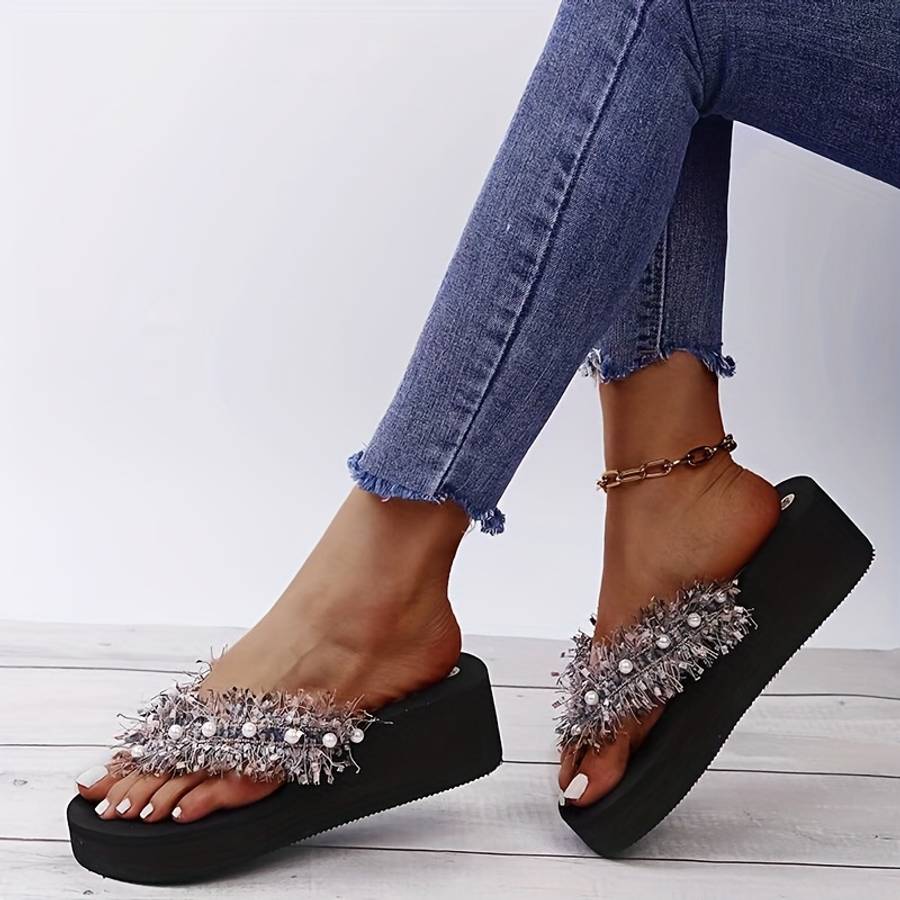 Ladies Summer Flip Flops Black Uk 5