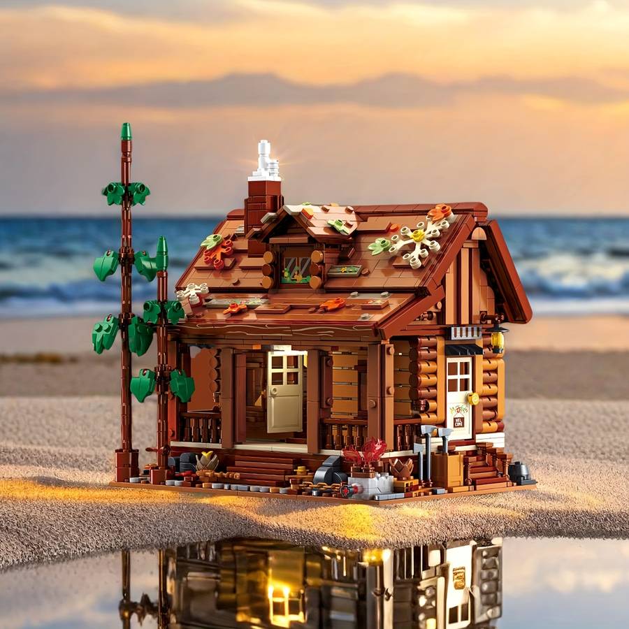 Building Toy Architectural Model Toy Set Color Brown 1969Pcs