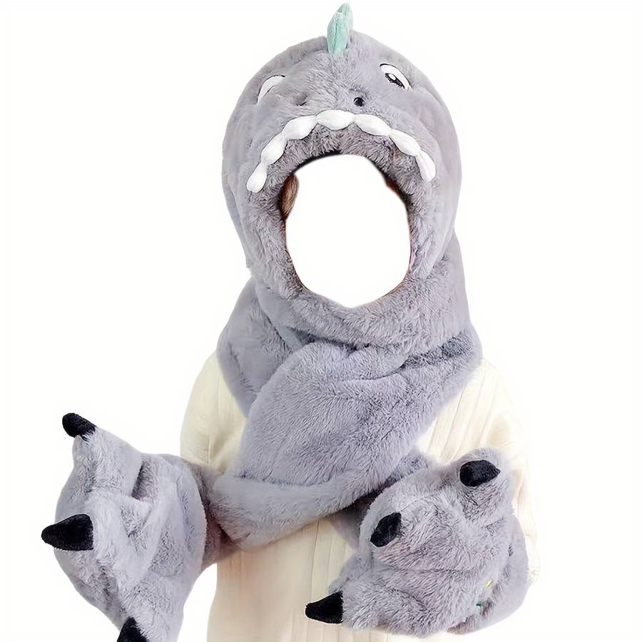 Winter Hat Color Blue Dinosaur Size One Size
