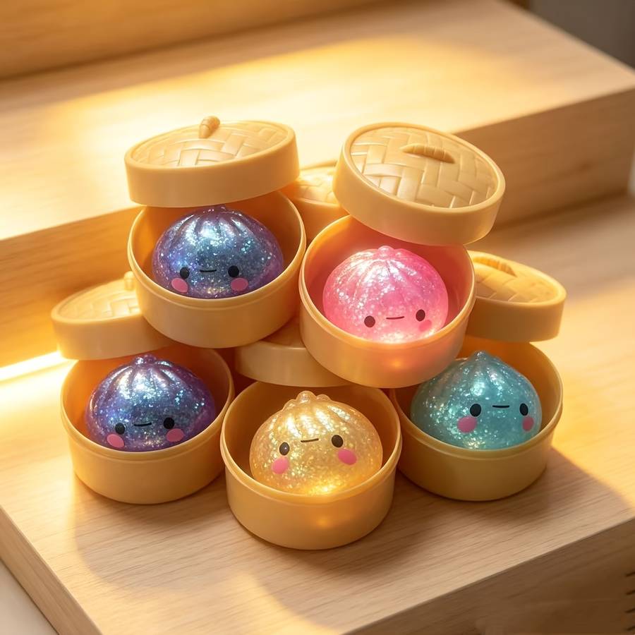 Squeezable Toys Style Shimmer Starry Steamed Bun Fidget Toy