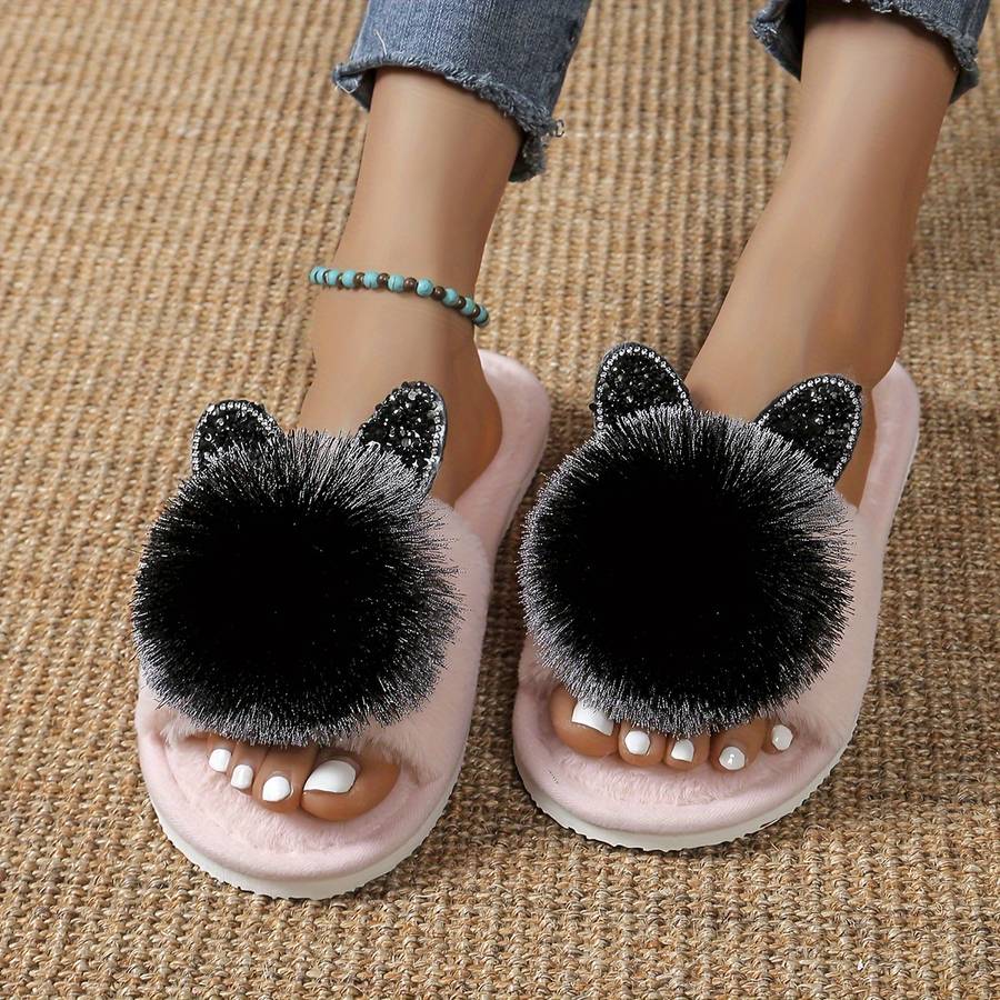Cotton Slippers Color Gray Cat Sizeuk 3.5-4