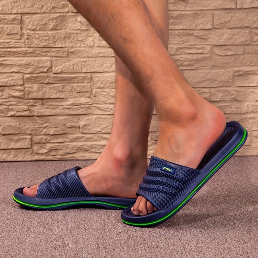 Men Slippers Summer Style Dark Gray Size Uk 6.5 To 7