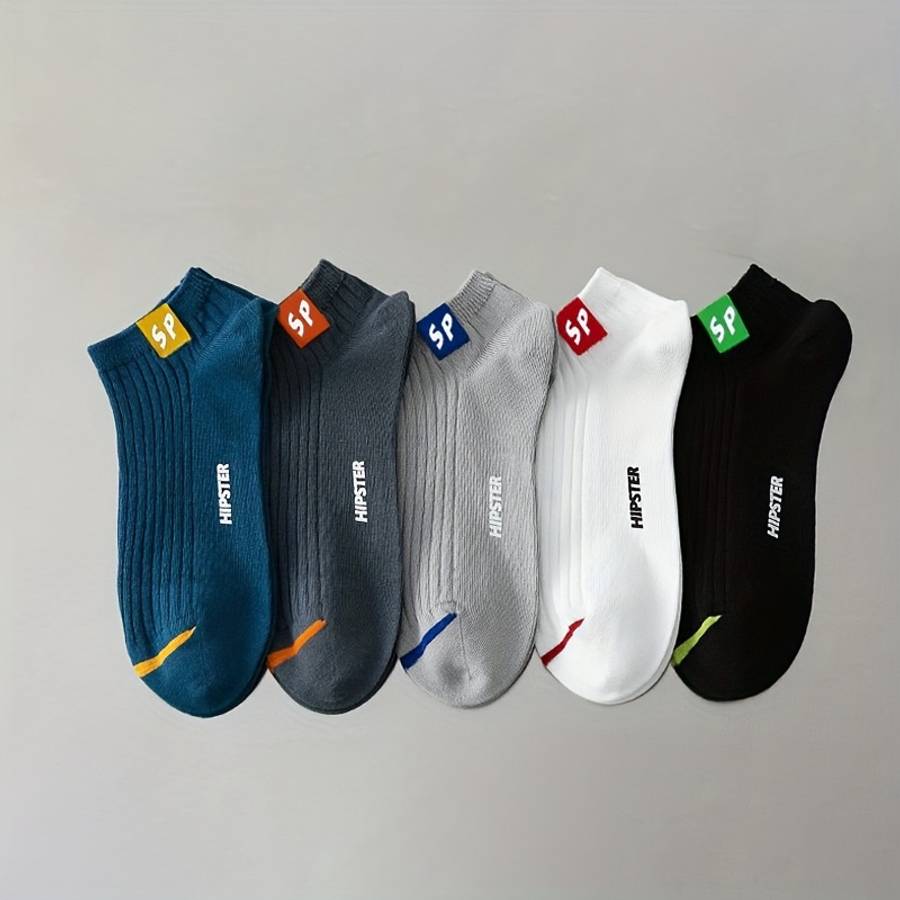 5 Pairs Of Mixed Colors One Size High Elastic Socks