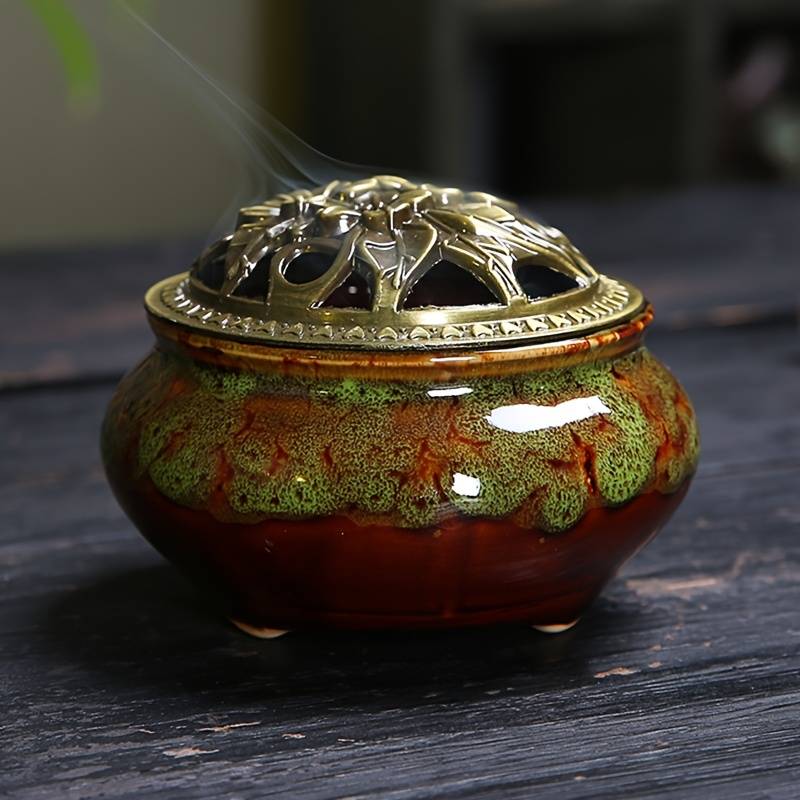 Incense Burner Model  Ice Cracking Incense Burner Created Emerald Dark Green