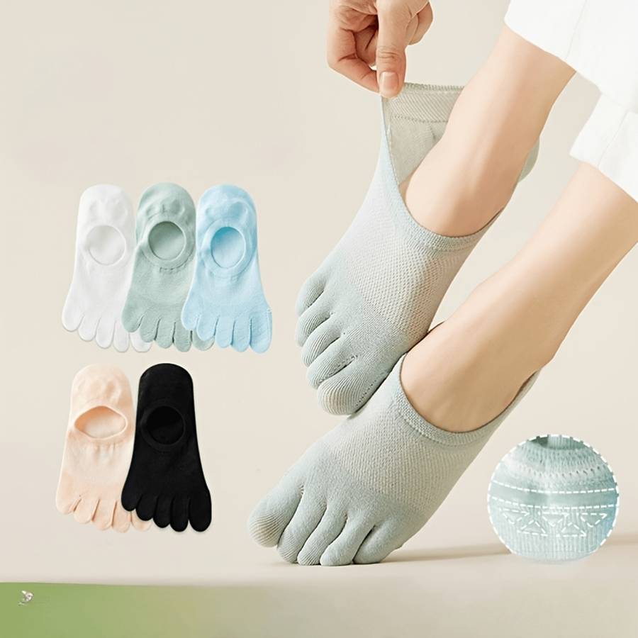 Women S Socks Color 5 Pairs Whiteblackgreenblueflesh Size Onesize