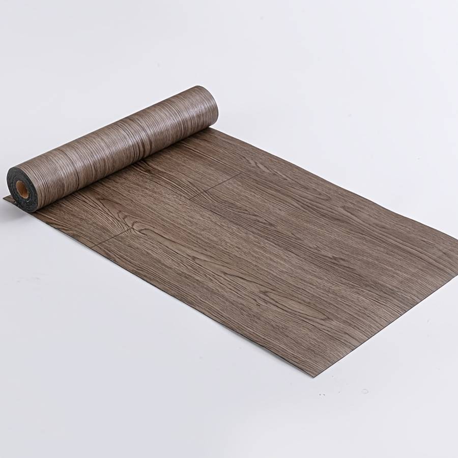 Self Adhesive Floor Stickers Medium Brown Wood Grain 3Rolls