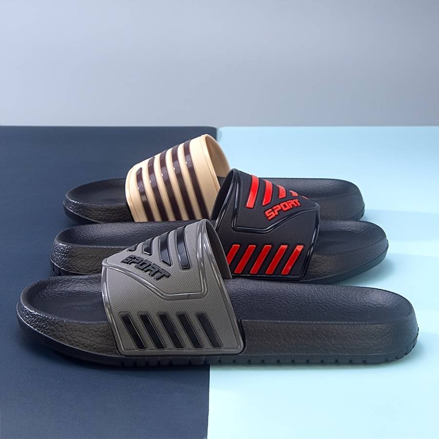 Men Slippers Summer Style Black Gray Size Uk 15