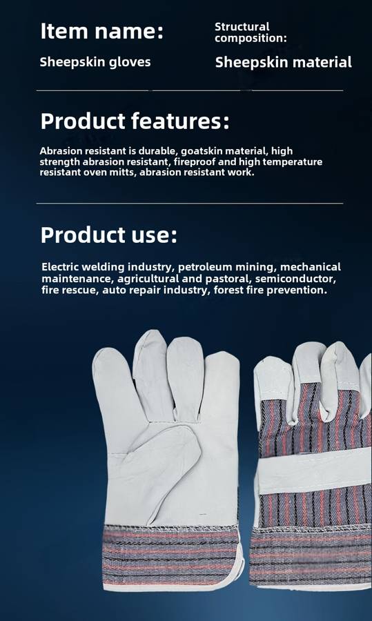 Work Gloves Color Sheepskin Striped Gloves