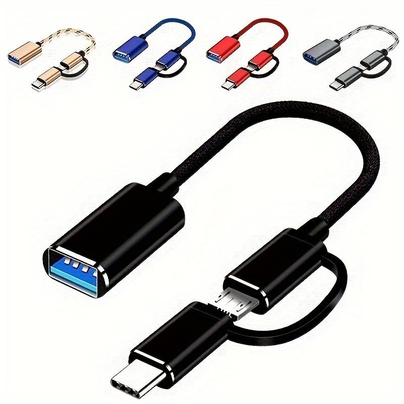 1pc 2in1 USB OTG Adapter Cable Versatile Converter for Multiple Devices Durable and Flexibl