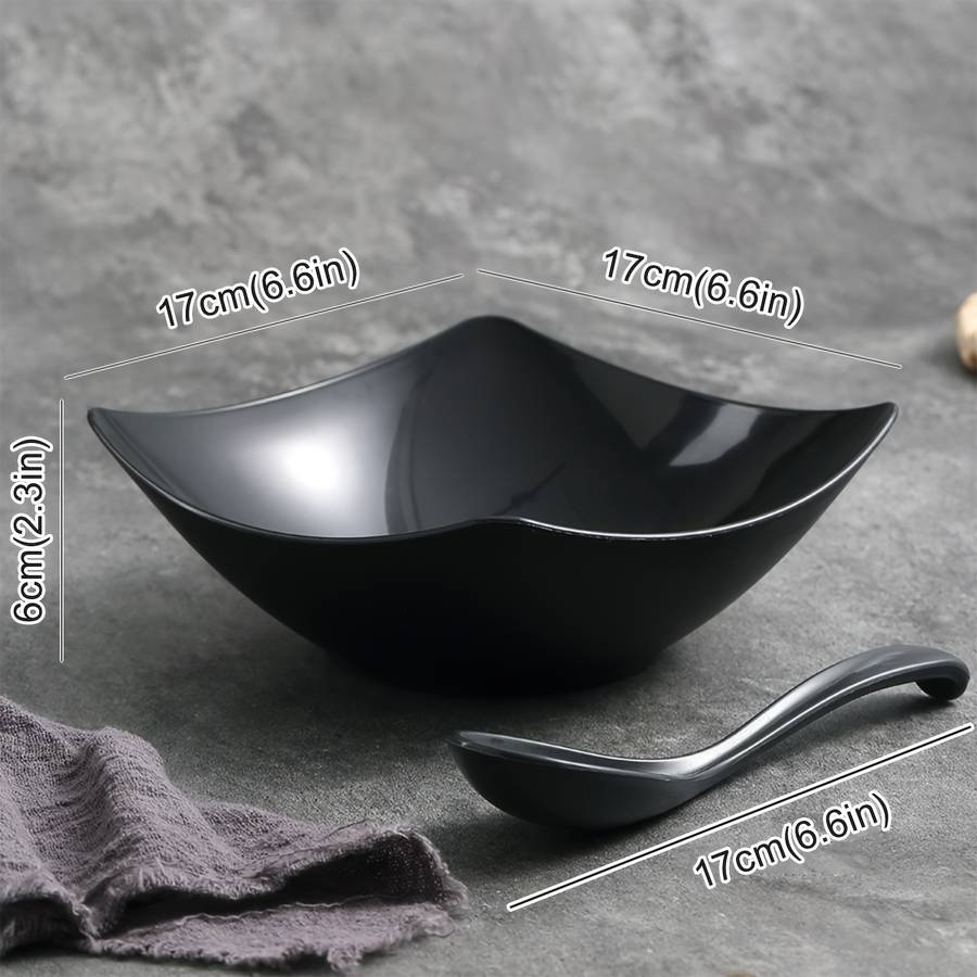 Bowl Color Black Model2Pcs 1 Bowl  1 Spoon