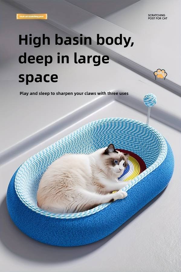 Pet Supplies Color Starry Sky Oval Deep Basin  Add  Cat Teaser Wand