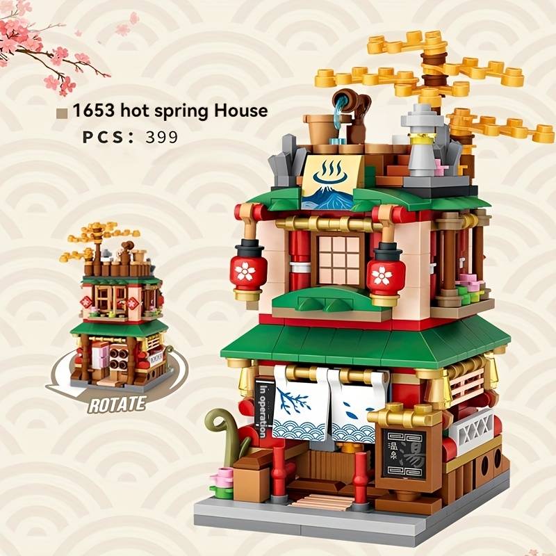 Building Toy Architectural Model Toy Set Style 1653 Hot Spring House