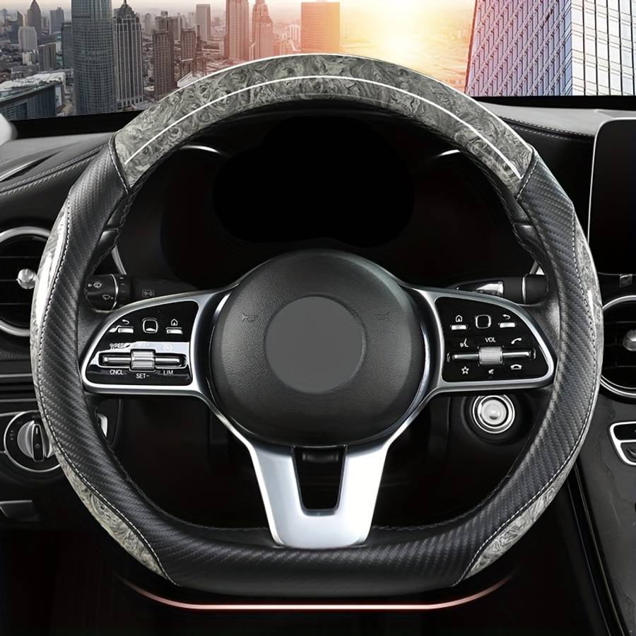 Car Steering Wheel Cover Gray (D Shaped)