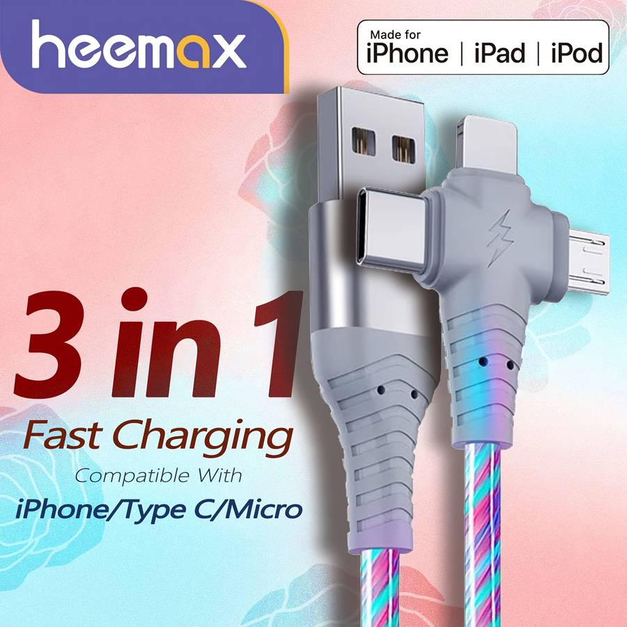 1 Pack 100cm Luminous USB iPhone Fast Charging Cable
