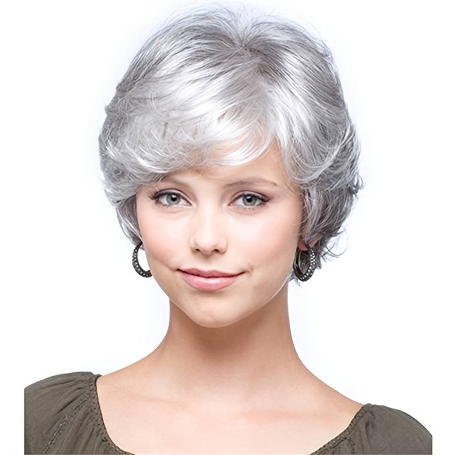 Granny Gray Womens Wigs Hair Length 20.32Cm